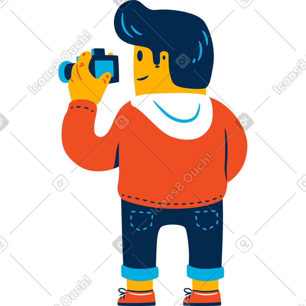 Photographer illustrazione in stile Flame scarica in PNG, SVG