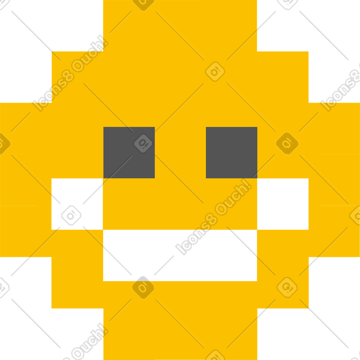 下载 8bit 风格的 微笑的表情符号 插画，支持 PNG、SVG 格式
