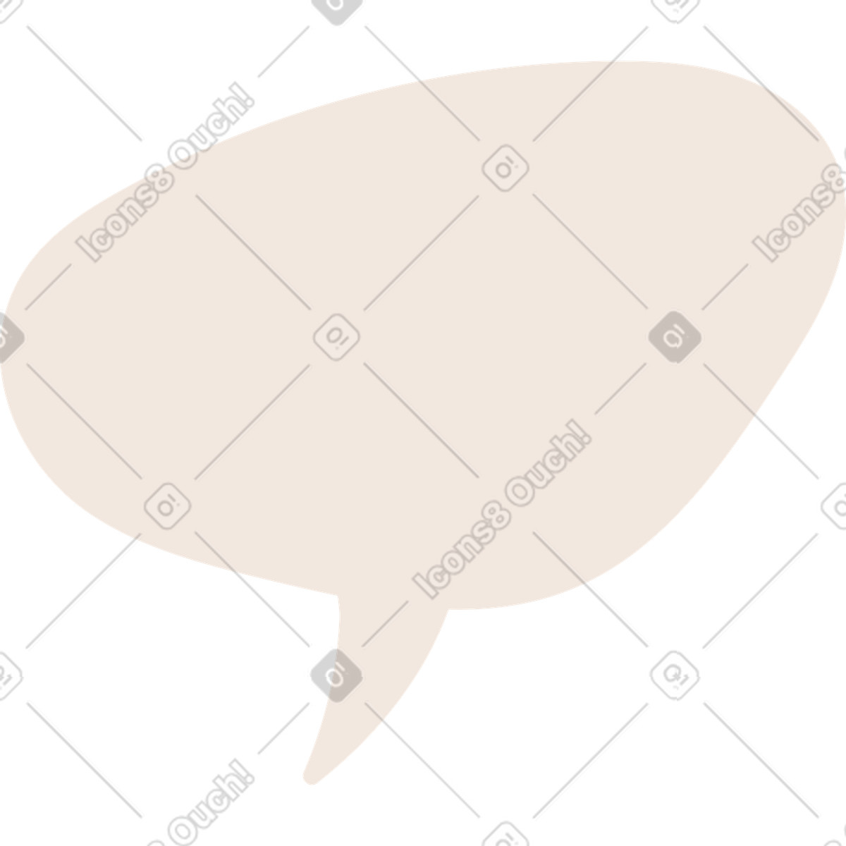 Beige speech bubble with rounded edges illustration in Pale style download in PNG, SVG
