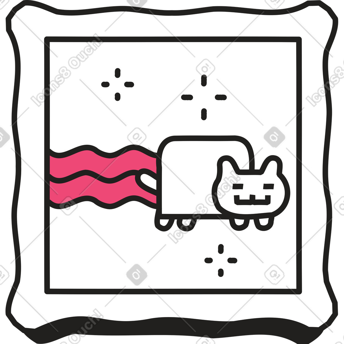 Ilustración Retrato de un gato animal en estilo Dazzle Line a descargar en PNG y SVG