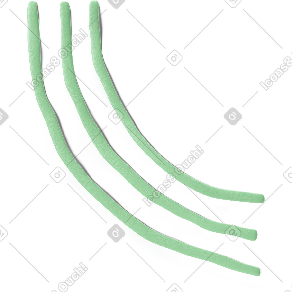 Light green stripes illustration in 3D Stripy style download in PNG, SVG