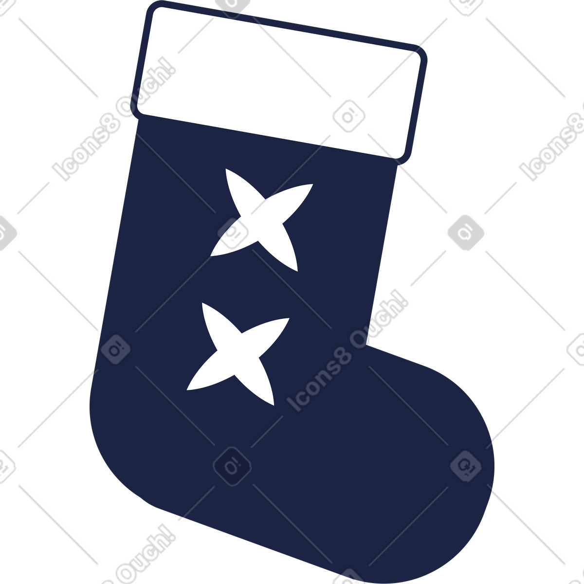 Christmas sock illustration in Urban Line style download in PNG, SVG