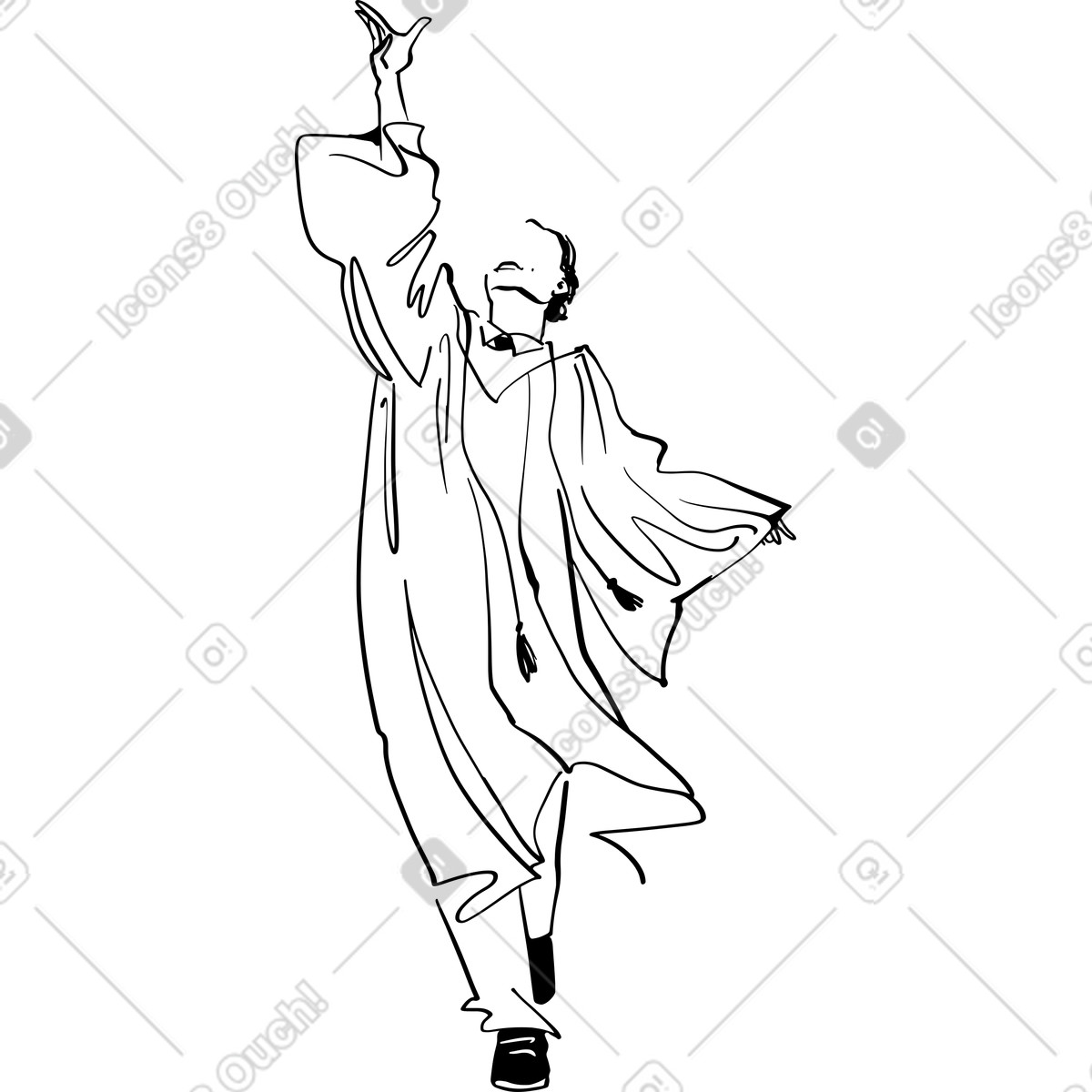 Graduate illustration in Line style download in PNG, SVG