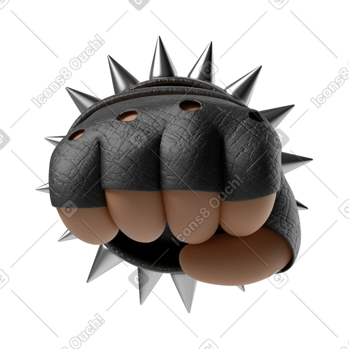Il pugno in arrivo di rocker una mano pelle marrone illustrazione stile 3D Hands Fun&Wild scarica PNG, SVG