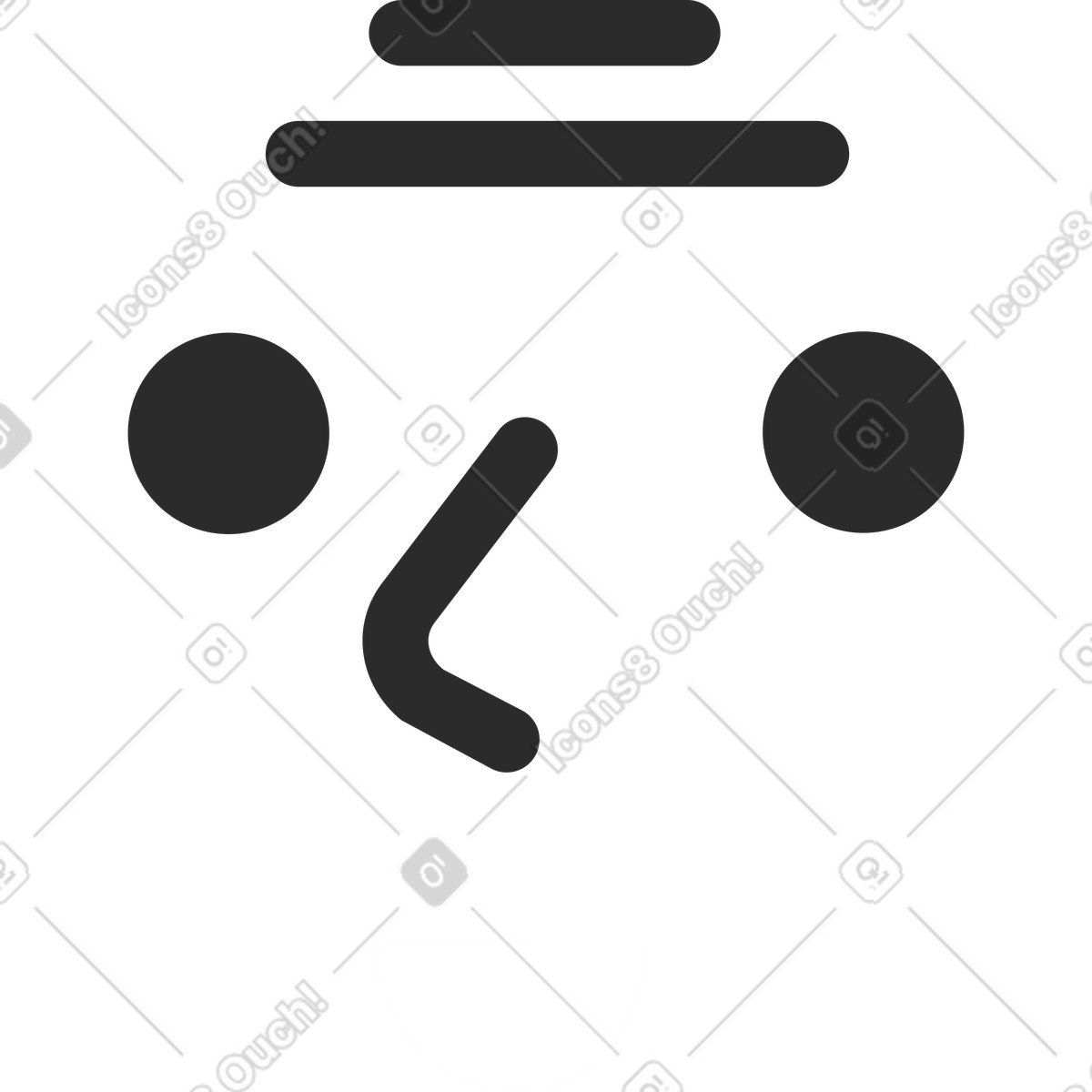 Ilustración Vieja cara sonriente en estilo Marginalia a descargar en PNG y SVG