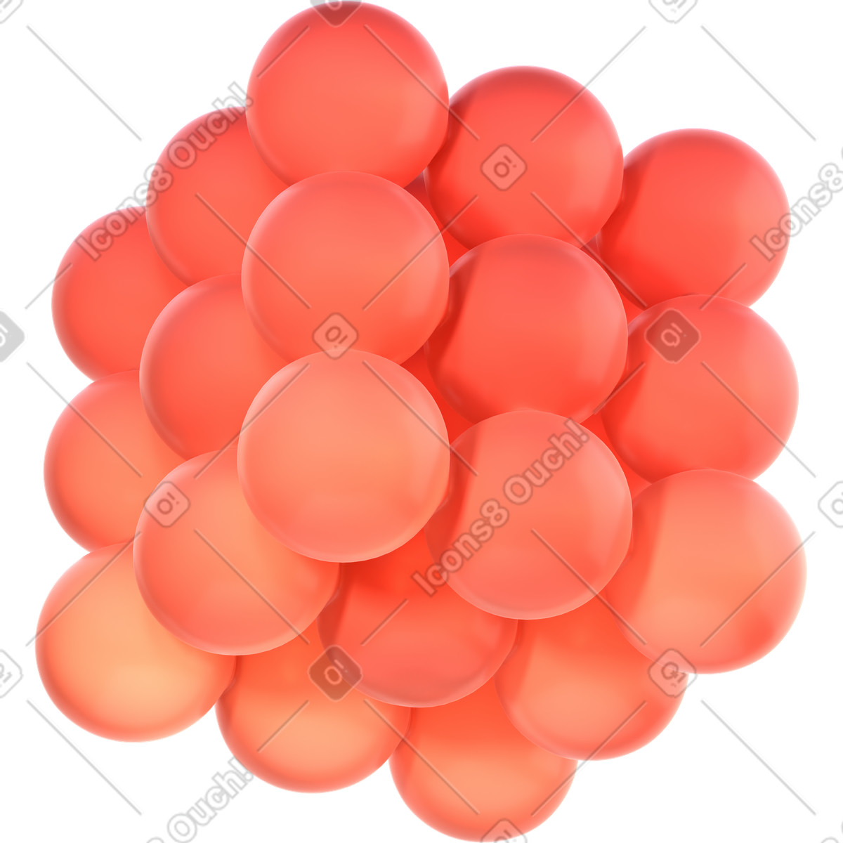 Ansammlung von kugeln-Illustration im 3D Glassy-Stil als Download in PNG, SVG