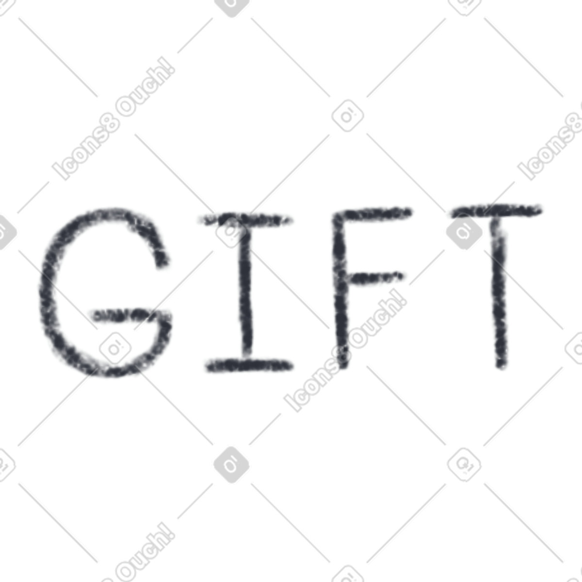Geschenk-schriftzug-Illustration im Toscana-Stil als Download in PNG, SVG