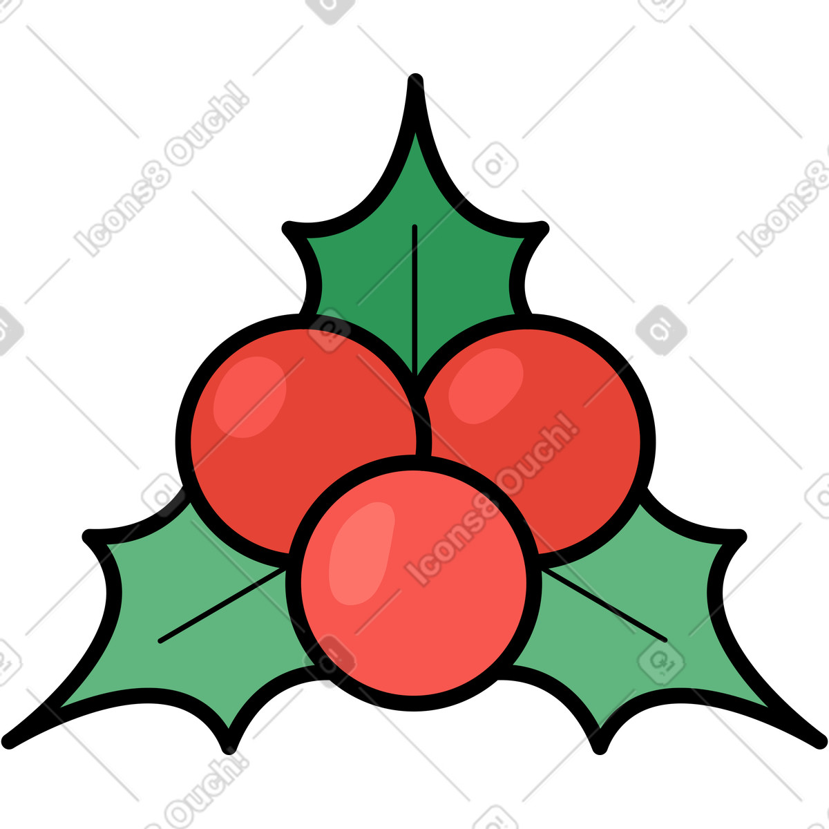 Holly illustrazione in stile Surr scarica in PNG, SVG