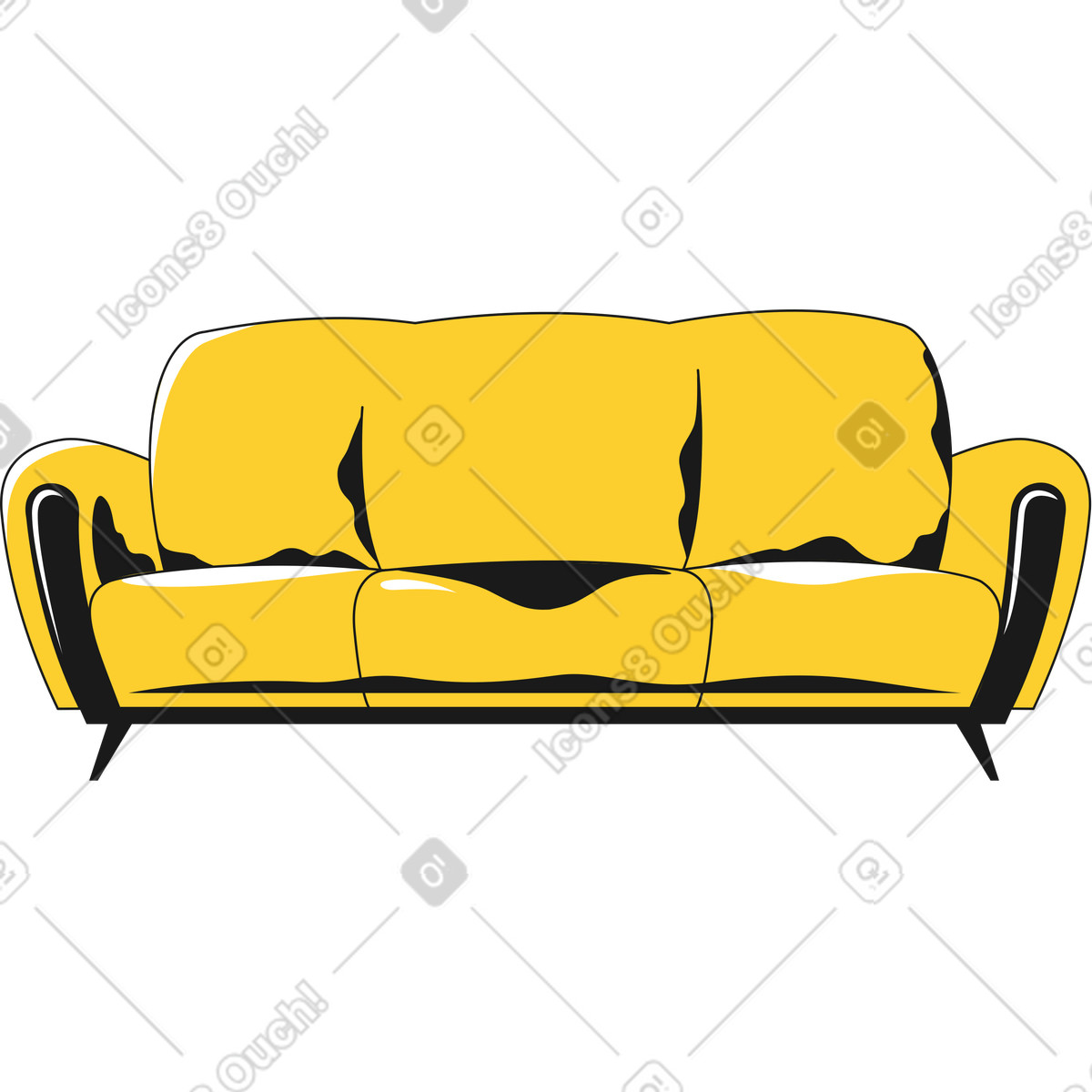 Taxi スタイルの ソファー のイラストをPNG、SVG形式でダウンロード