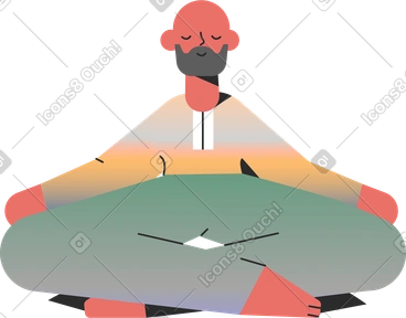 Meditating man PNG, SVG