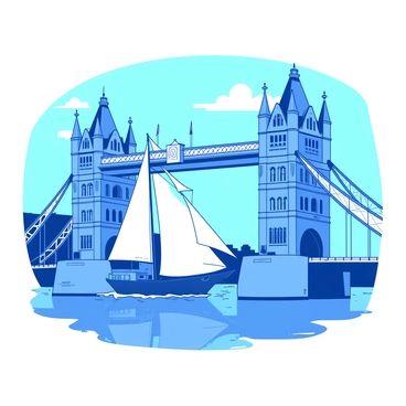Tower Bridge with its bascules raised as a tall ship passes underneath