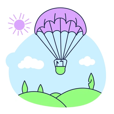 A parachute shaped like a diamond gently descending through the sky