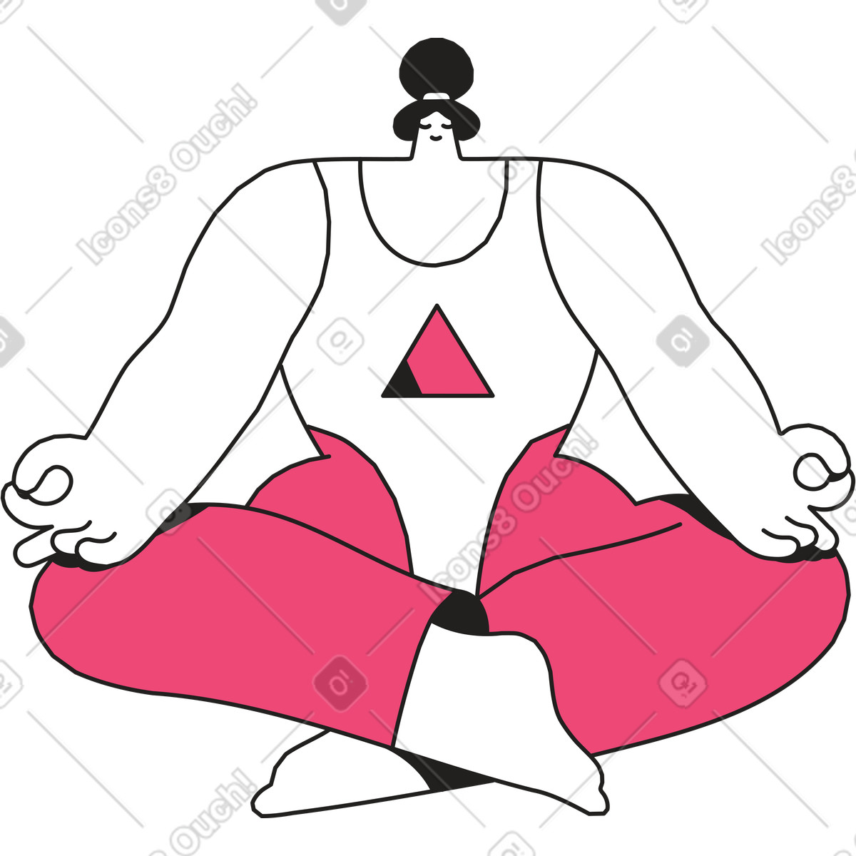Illustration Femme assise en position de yoga du lotus dans le style Dazzle Line à télécharger aux formats PNG, SVG