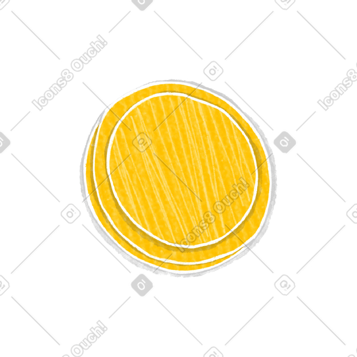 Ilustración Yellow coin en estilo Crafty a descargar en PNG y SVG