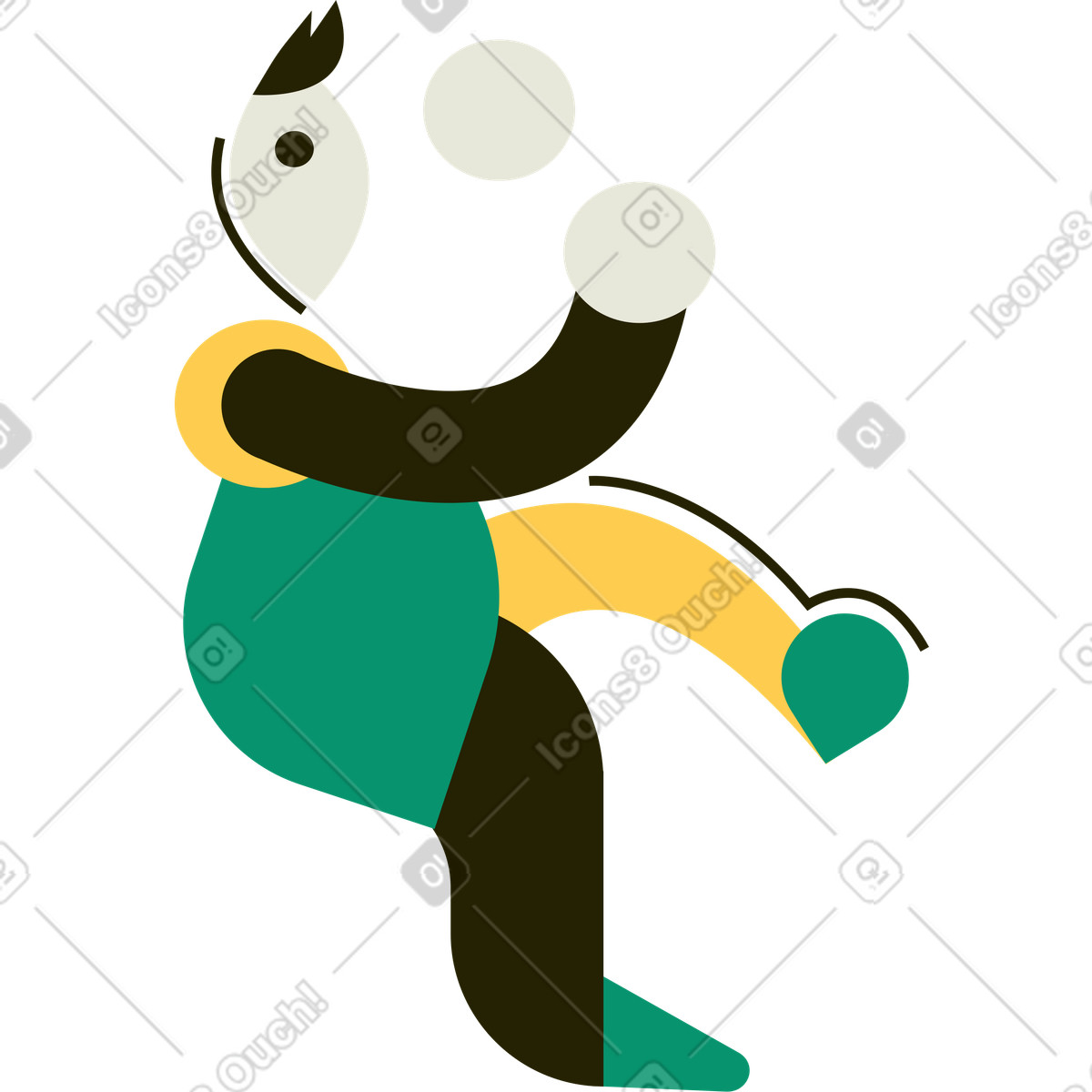 Ilustración Músico en estilo Spot a descargar en PNG y SVG