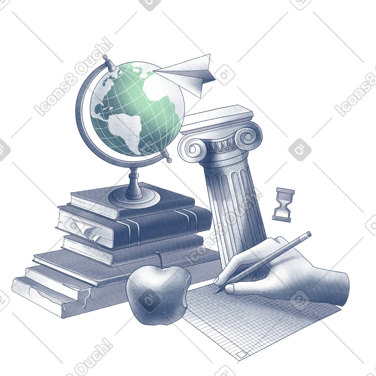 Books and study items illustration studying clipart graphics download GIF