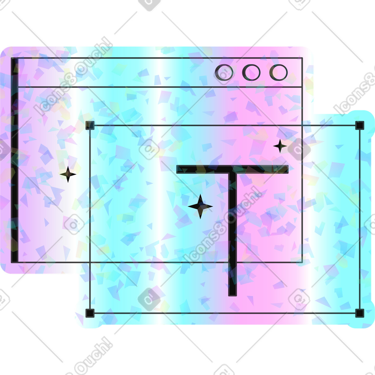 Finestra dell'interfaccia illustrazione in stile Holostickers scarica in PNG, SVG