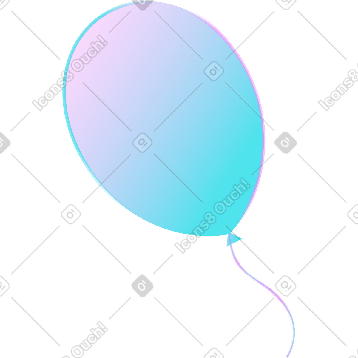 Ilustración Globo azul en estilo Neon a descargar en PNG y SVG