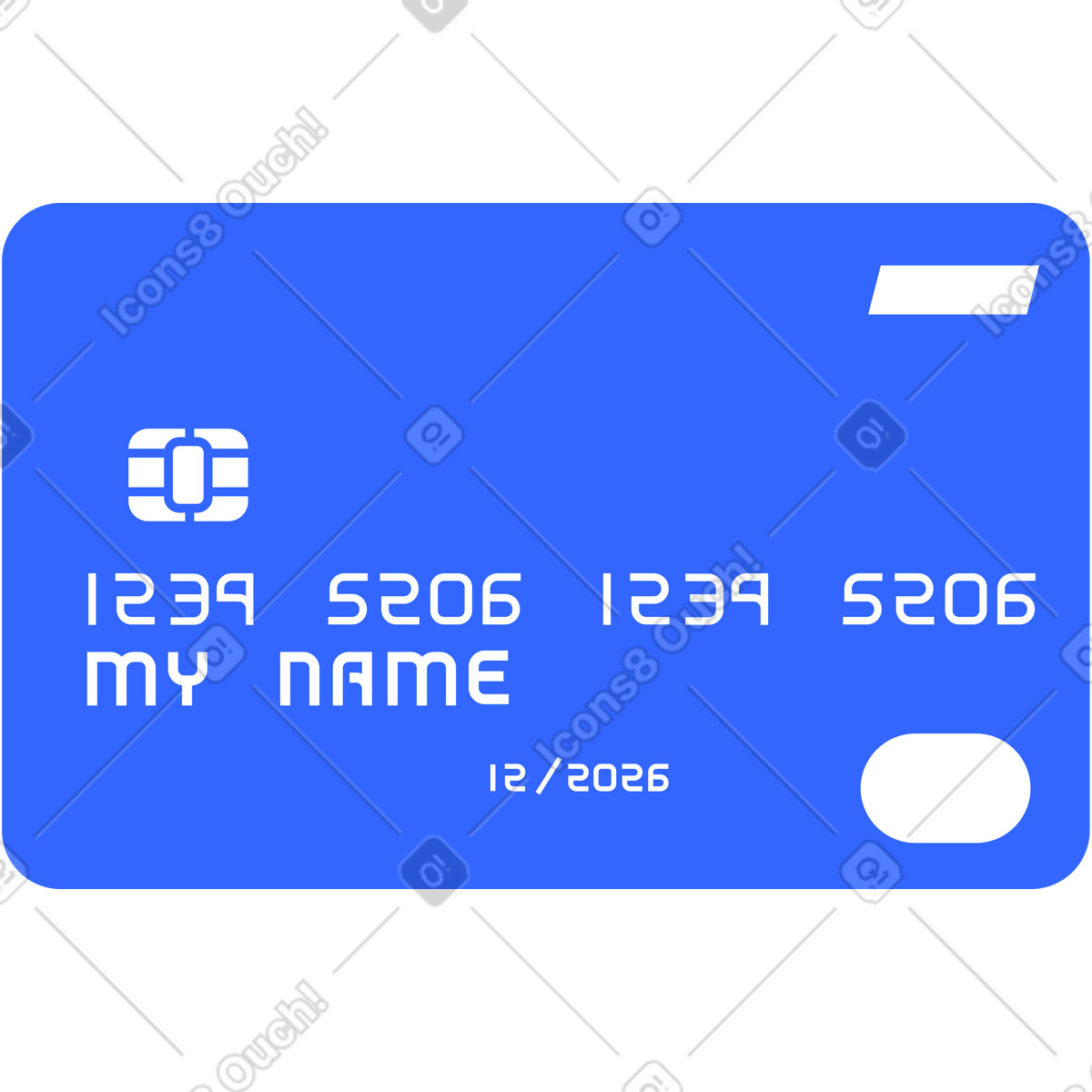 Blue plastic bank card-Illustration im Lounge-Stil als Download in PNG, SVG
