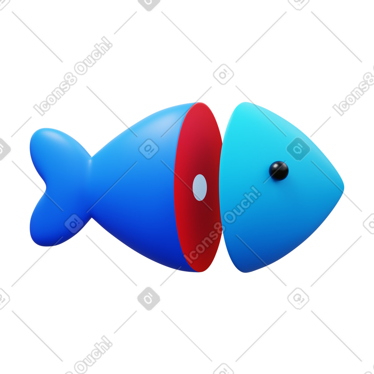 Ilustração de Dressed fish em no estilo 3D Fluency para baixar em PNG, SVG