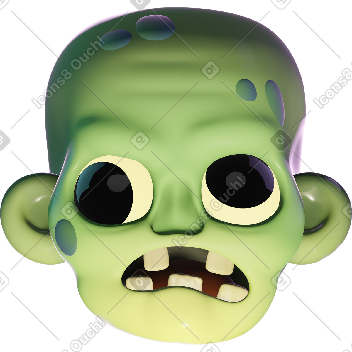 Zombie icon illustration in 3D Holidays style download in PNG, SVG