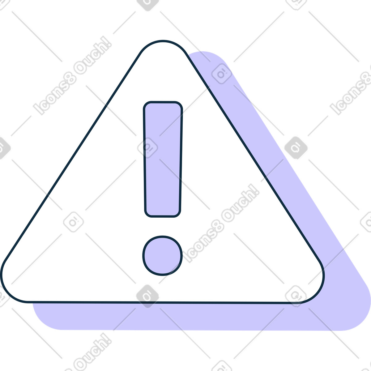 Illustration Triangle avec un point d'exclamation dans le style Bubble gum à télécharger aux formats PNG, SVG