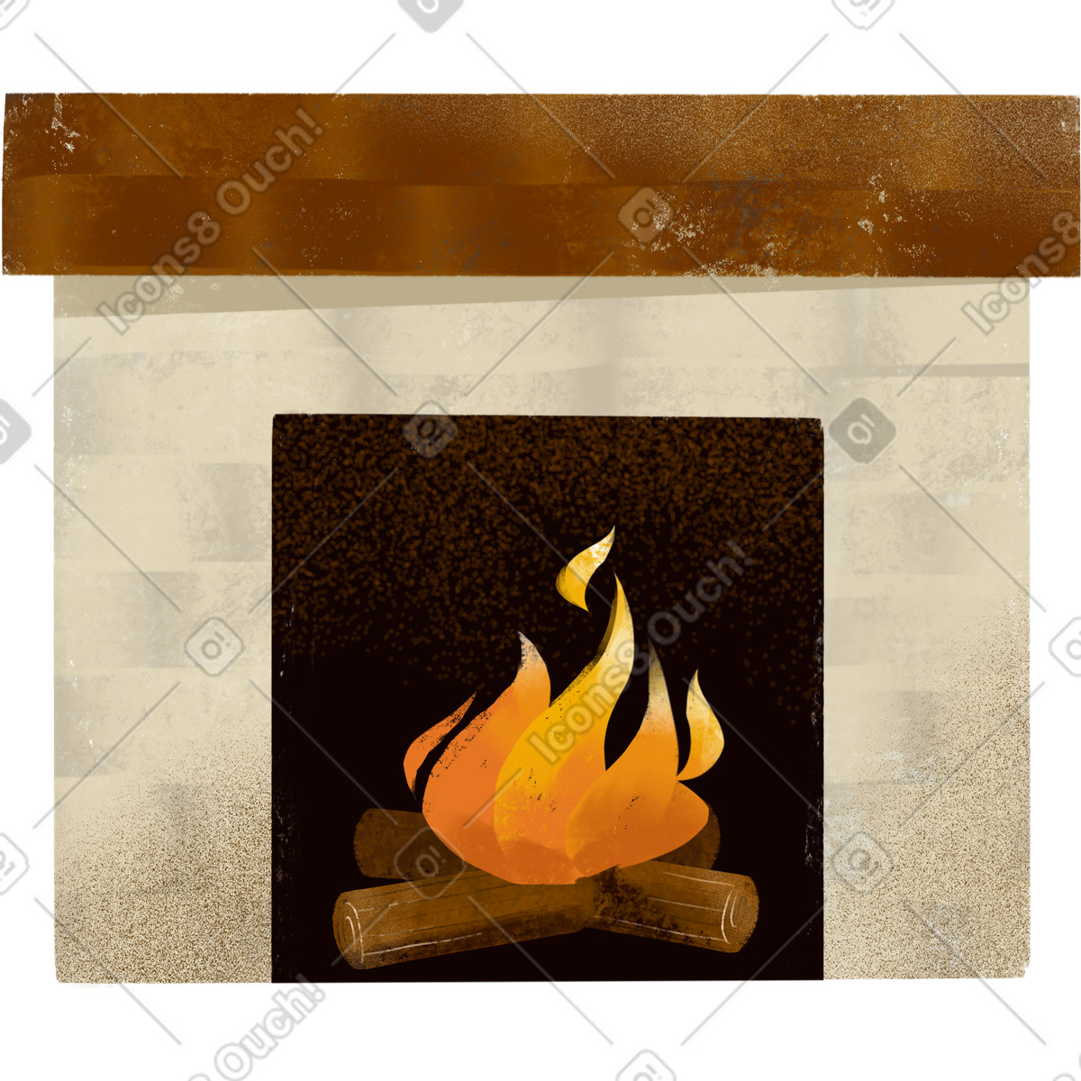 Fireplace illustrazione in stile Fabulous scarica in PNG, SVG