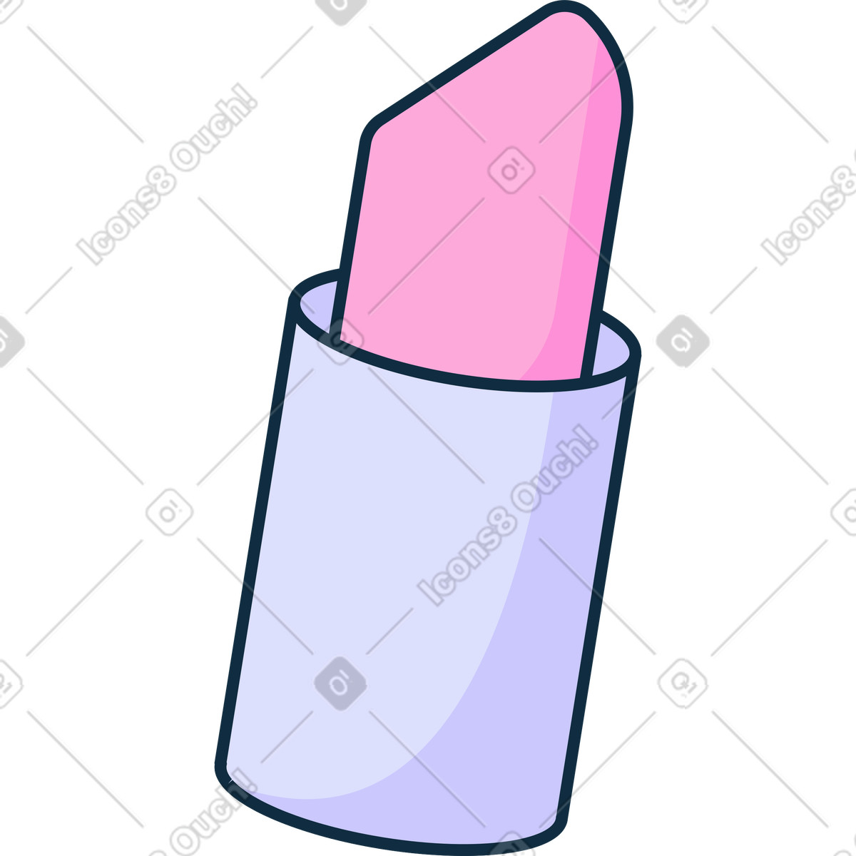 Rossetto illustrazione in stile Bubble gum scarica in PNG, SVG