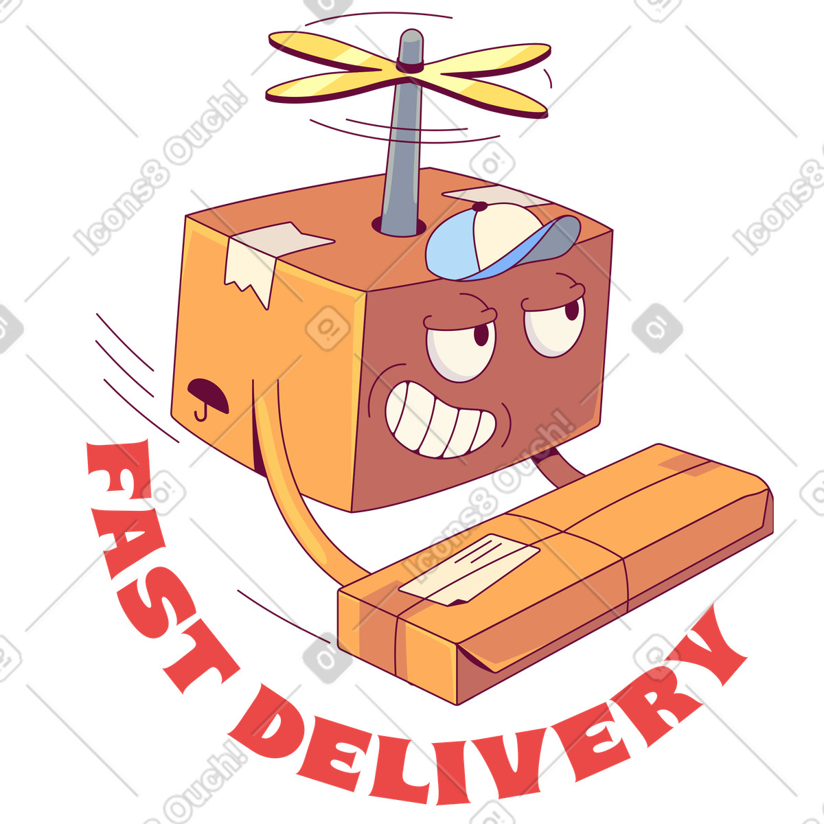 Fast delivery illustration showcasing quick order fulfillment and automated shipping service clipart GIF PNG