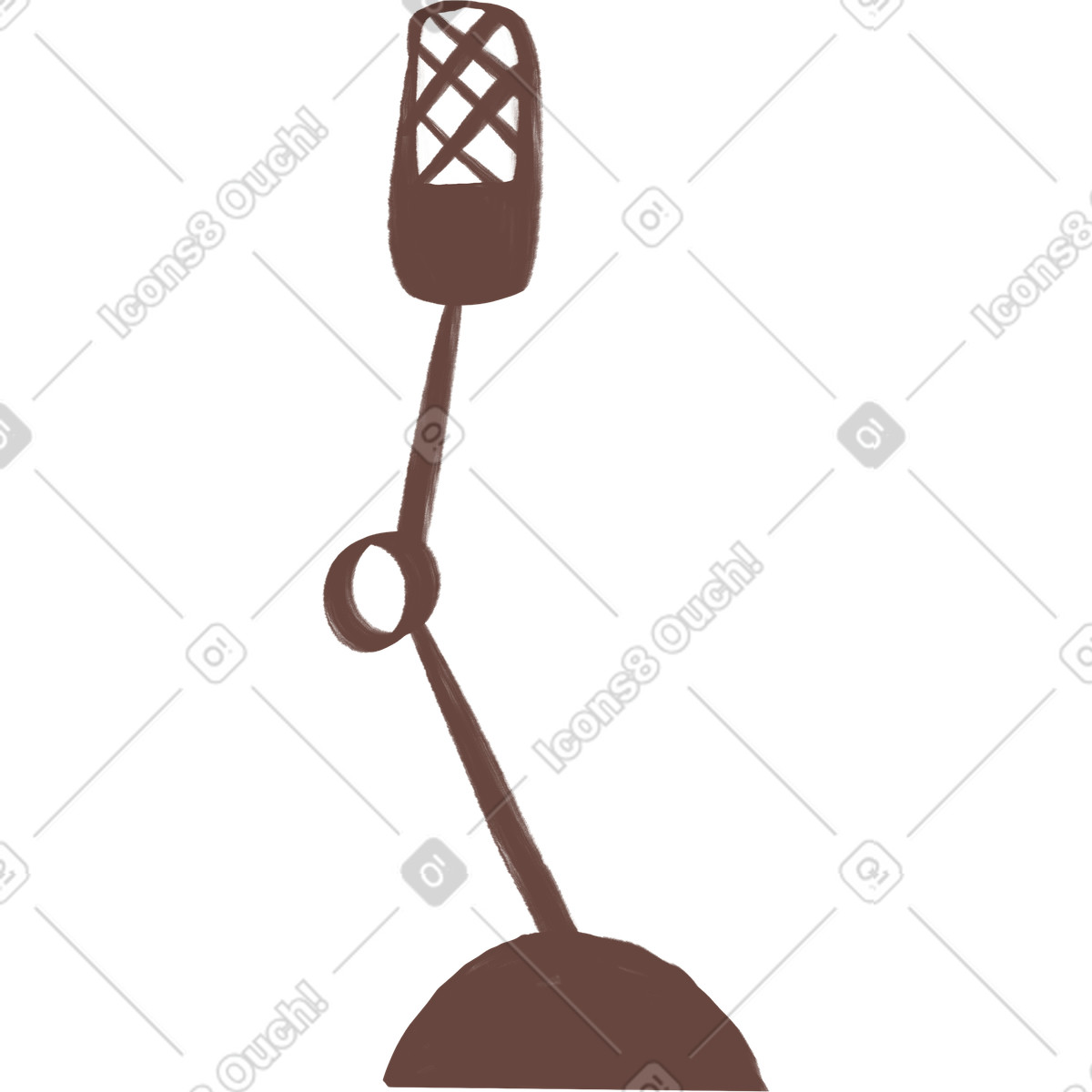 Brown microphone on a stand turned illustration in Company style download in PNG, SVG