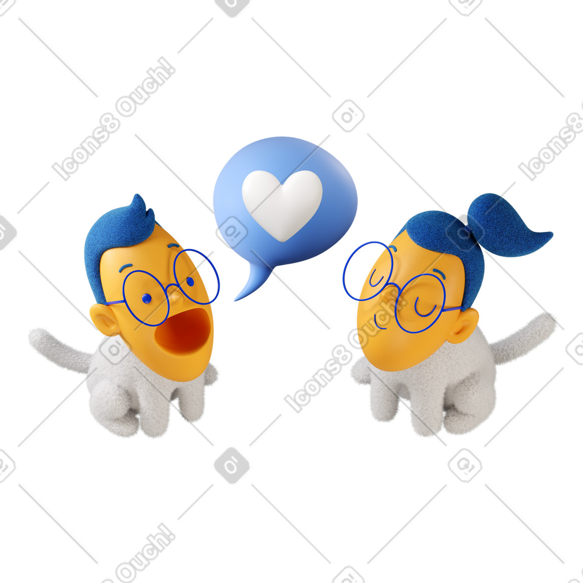 Personaggio che confessa il suo amore in un fumetto illustrazione stile 3D Buddy scarica PNG, SVG
