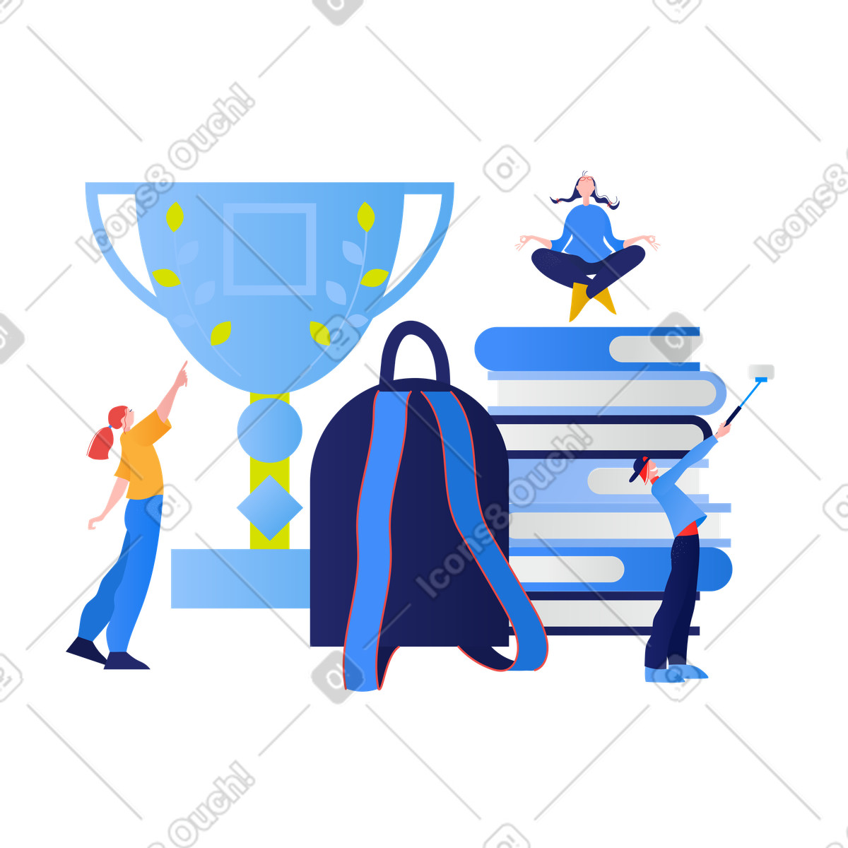 Studenti delle scuole che partecipano a concorsi accademici illustrazione in stile Clip scarica in PNG, SVG