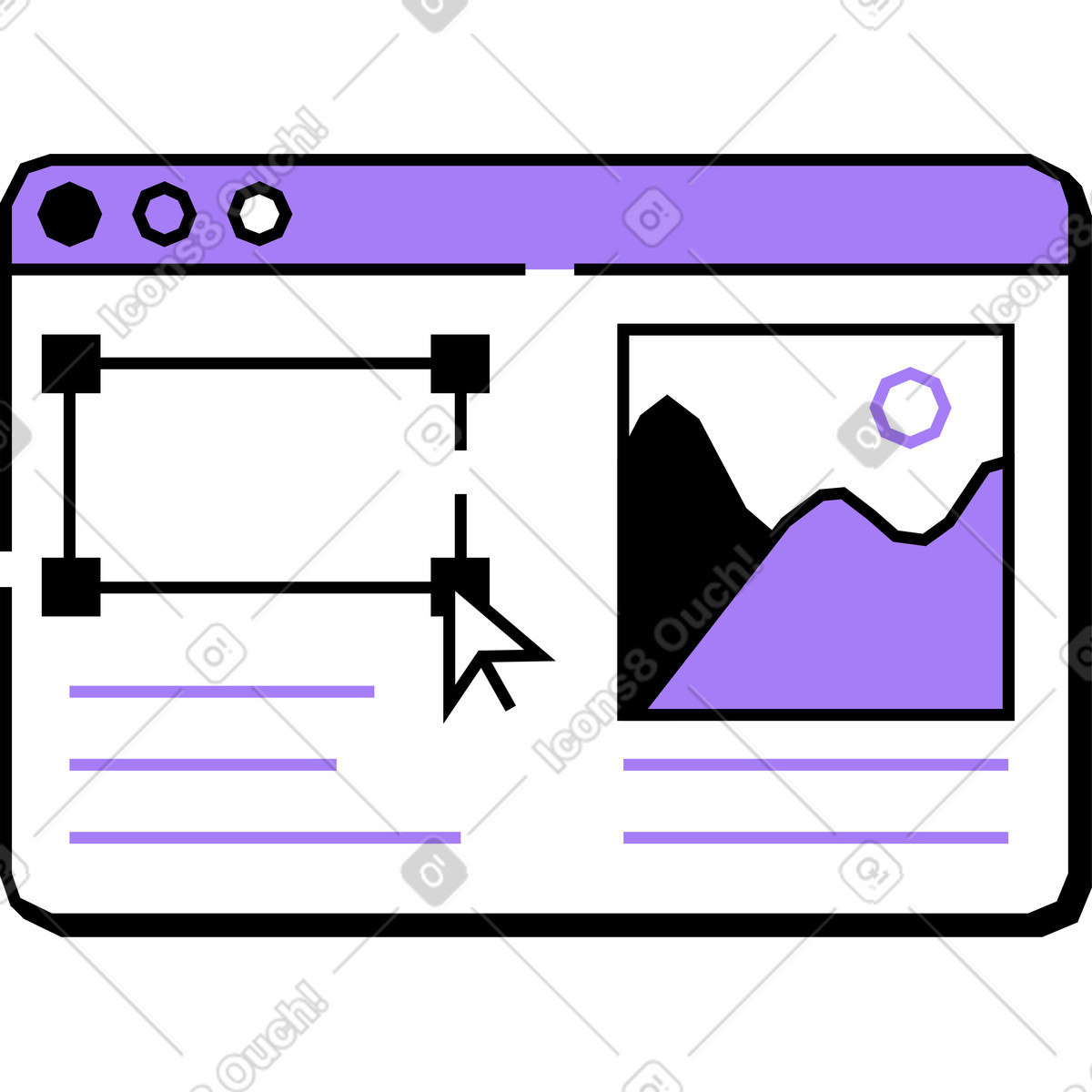 Website-design-Illustration im Amethyst-Stil als Download in PNG, SVG