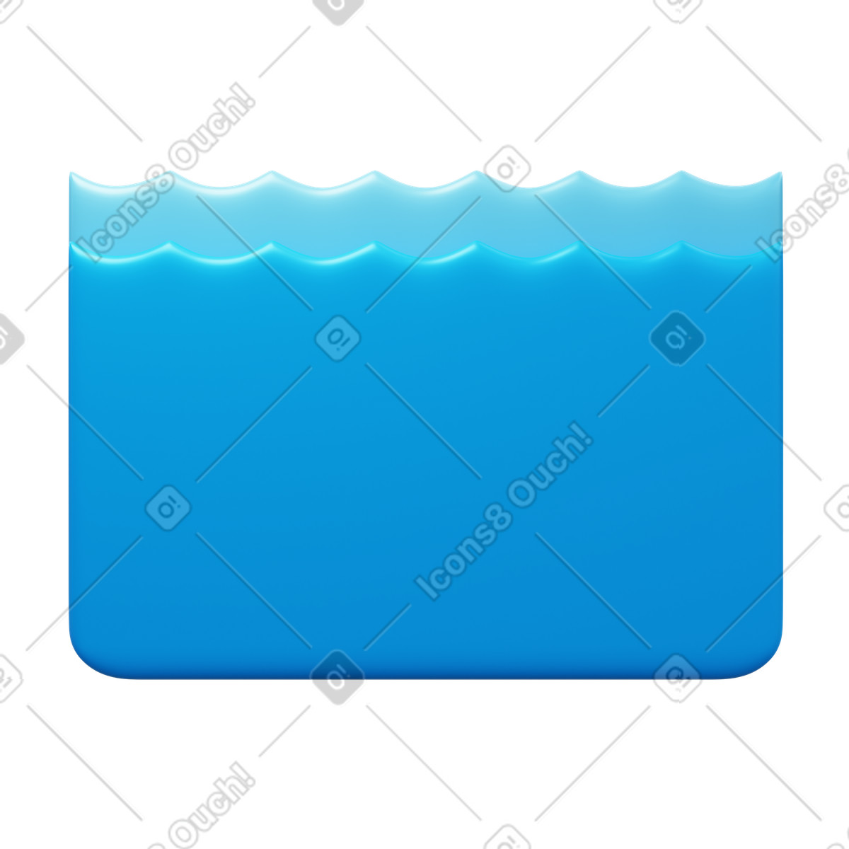 Sea waves illustrazione in stile 3D Fluency scarica in PNG, SVG