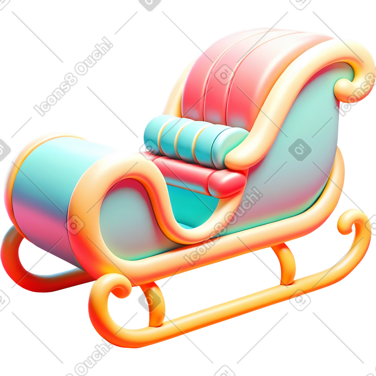 下载 Experimental 风格的 3d 圣诞雪橇 插画，支持 PNG、SVG 格式
