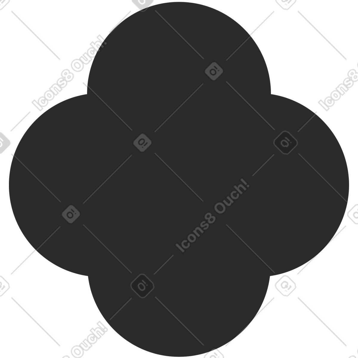 Black quatrefoil illustrazione in stile Marginalia scarica in PNG, SVG