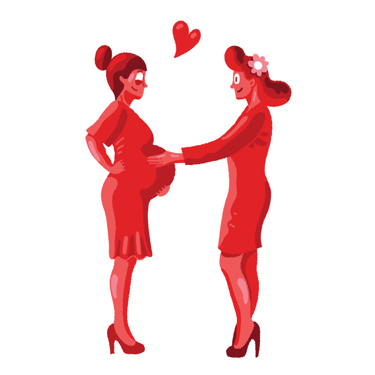 Same-sex family-Illustration im Cherry-Stil als Download in PNG, SVG