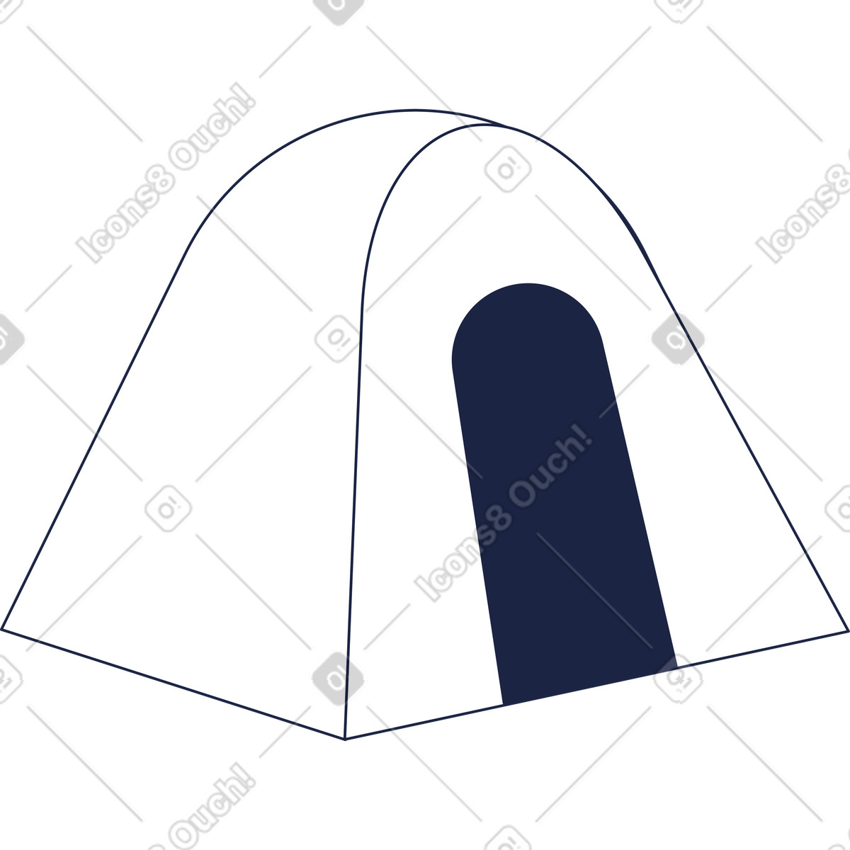 Ilustración Carpa turistica en estilo Urban Line a descargar en PNG y SVG
