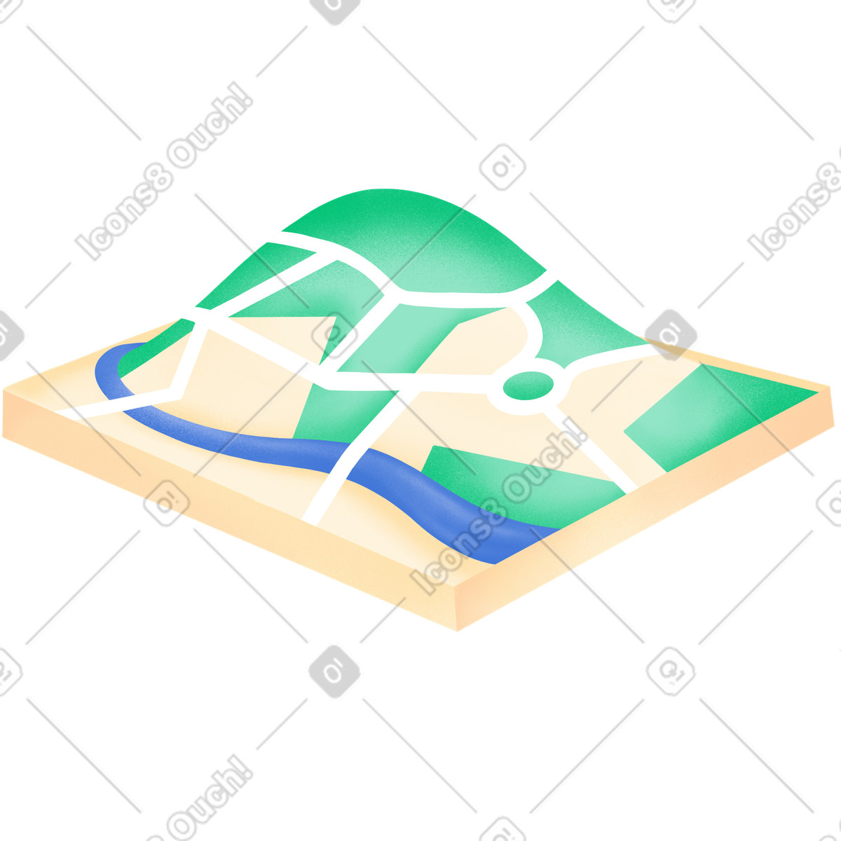 Smart 스타일의 Volumetric piece of earth map 일러스트레이션 PNG, SVG 다운로드