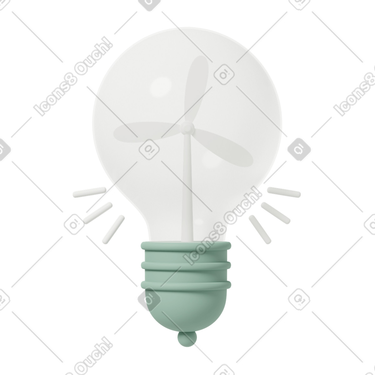 Ecology lamp illustration in 3D Casual life style download in PNG, SVG