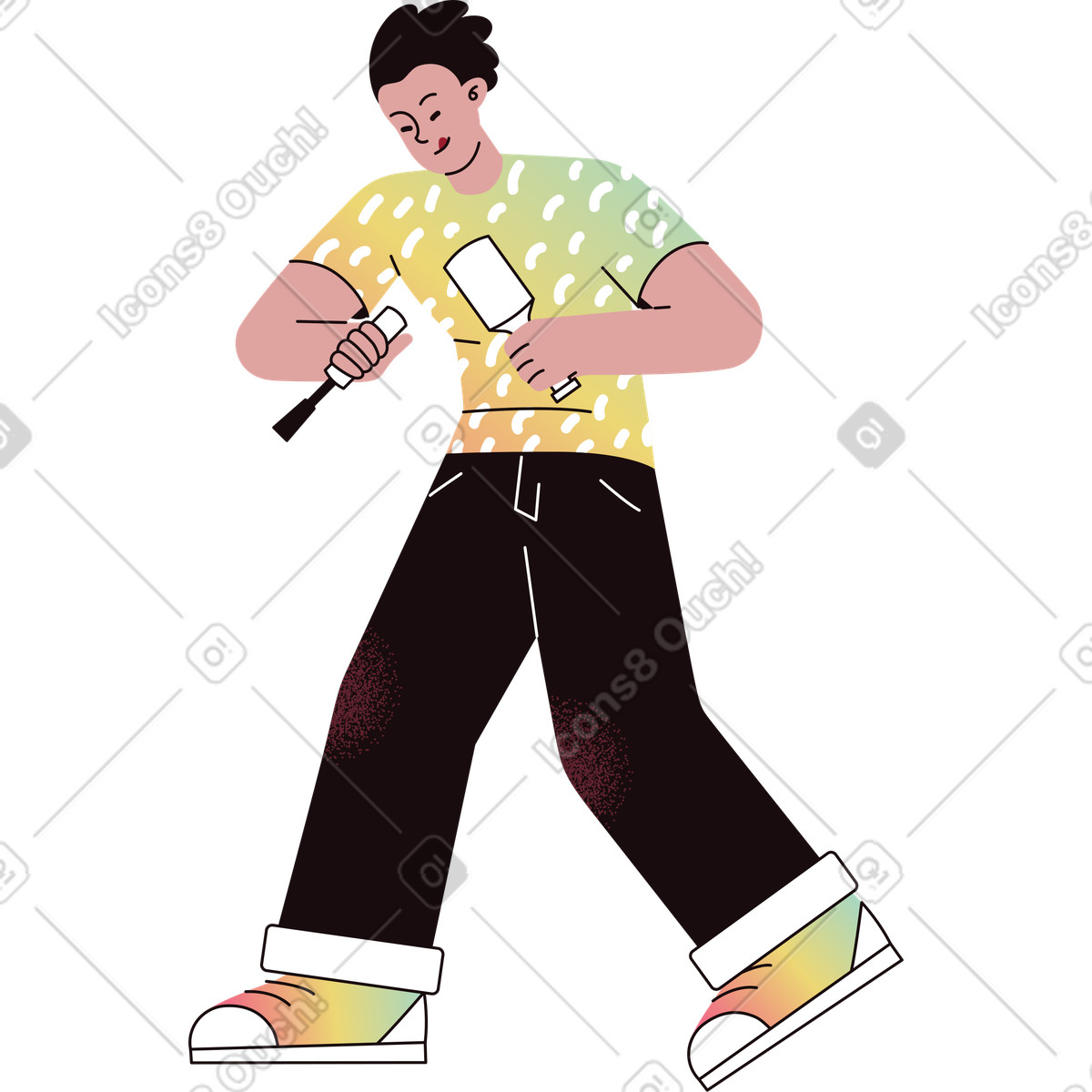 下载 Delight 风格的 拥有雕塑工具的人 插画，支持 PNG、SVG 格式