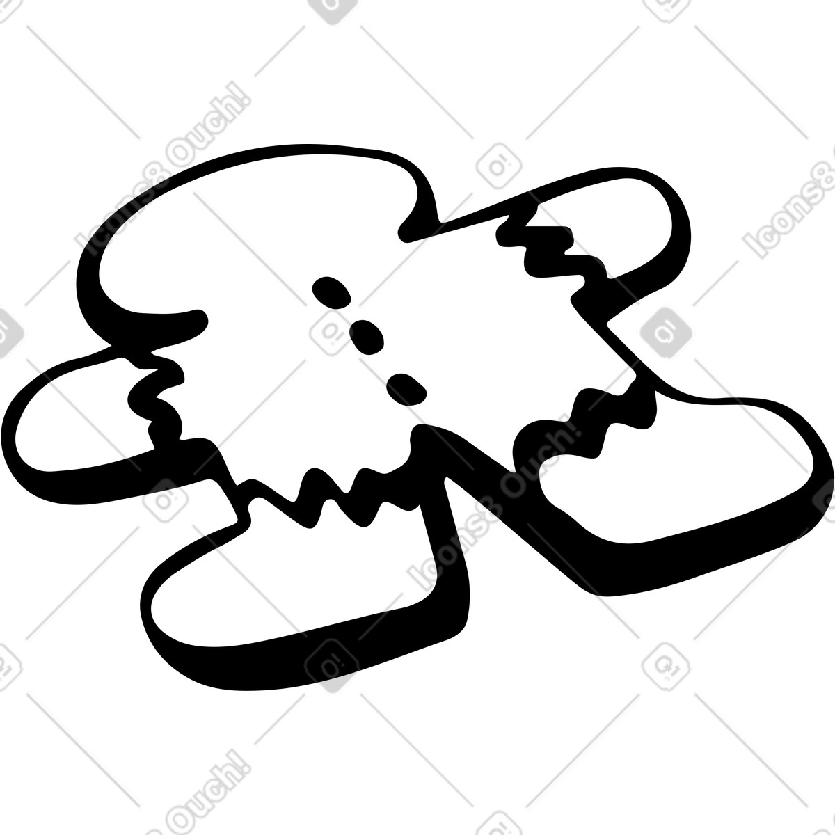 Illustration Biscuit bonhomme en pain d'épice dans le style Line à télécharger aux formats PNG, SVG