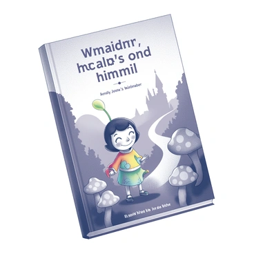 A book cover showcasing a playful character with an exaggerated smile and large expressive eyes. The character is wearing colorful clothing that suggests a fantastical theme, with flowing patterns and unique shapes. They are standing at the edge of a lush, imaginative landscape filled with oversized mushrooms and whimsical trees. In the background, a winding path leads toward a distant, mysterious castle perched atop a hill. The title of the book is prominently displayed at the top in bold, stylized letters, while the author's name is elegantly positioned at the bottom in smaller text.