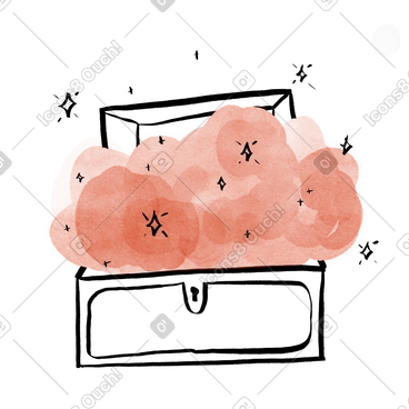 Open treasure chest with sparkles, Reward or achievement unlocked animated illustration in GIF, Lottie (JSON), AE