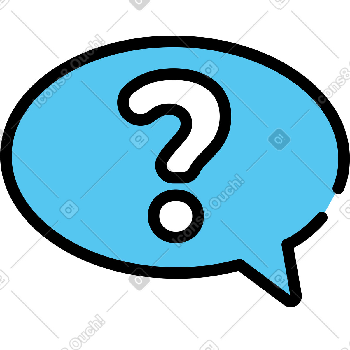Speech bubble with questions mark illustration in Mochi style download in PNG, SVG