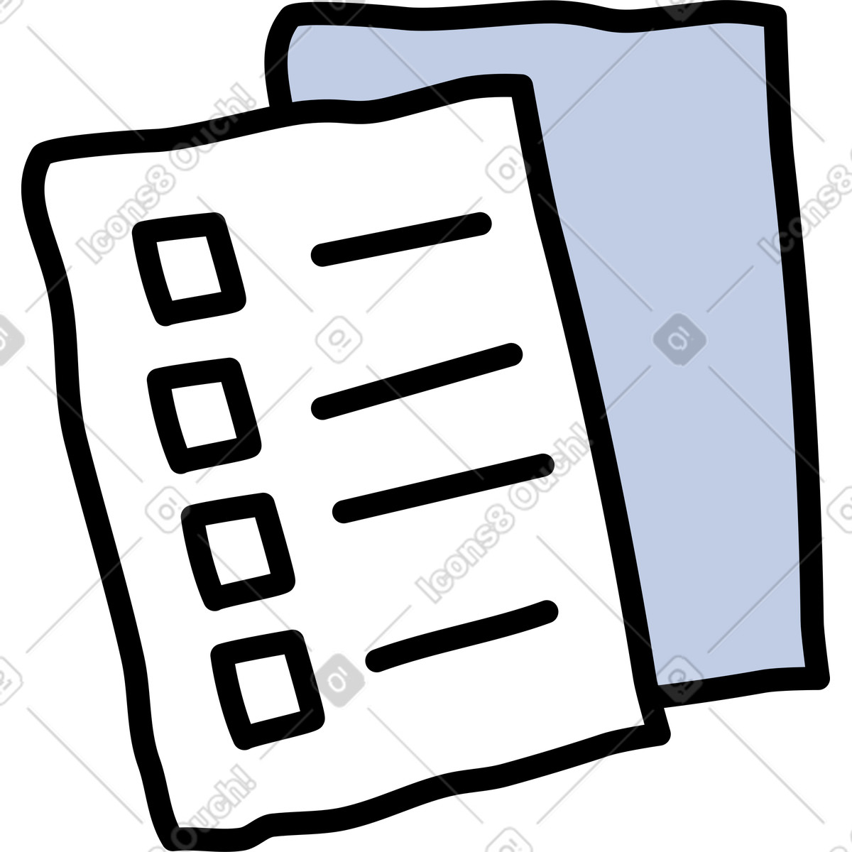 Illustration Formulaires de test dans le style Notes à télécharger aux formats PNG, SVG