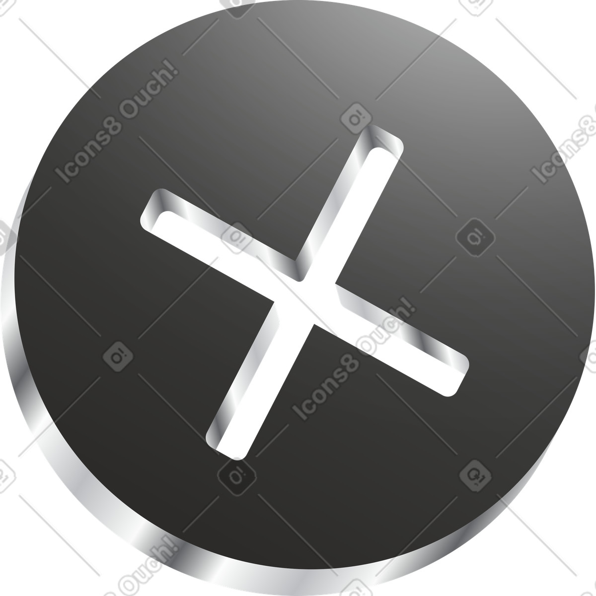 Dark cross icon illustration in Token style download in PNG, SVG