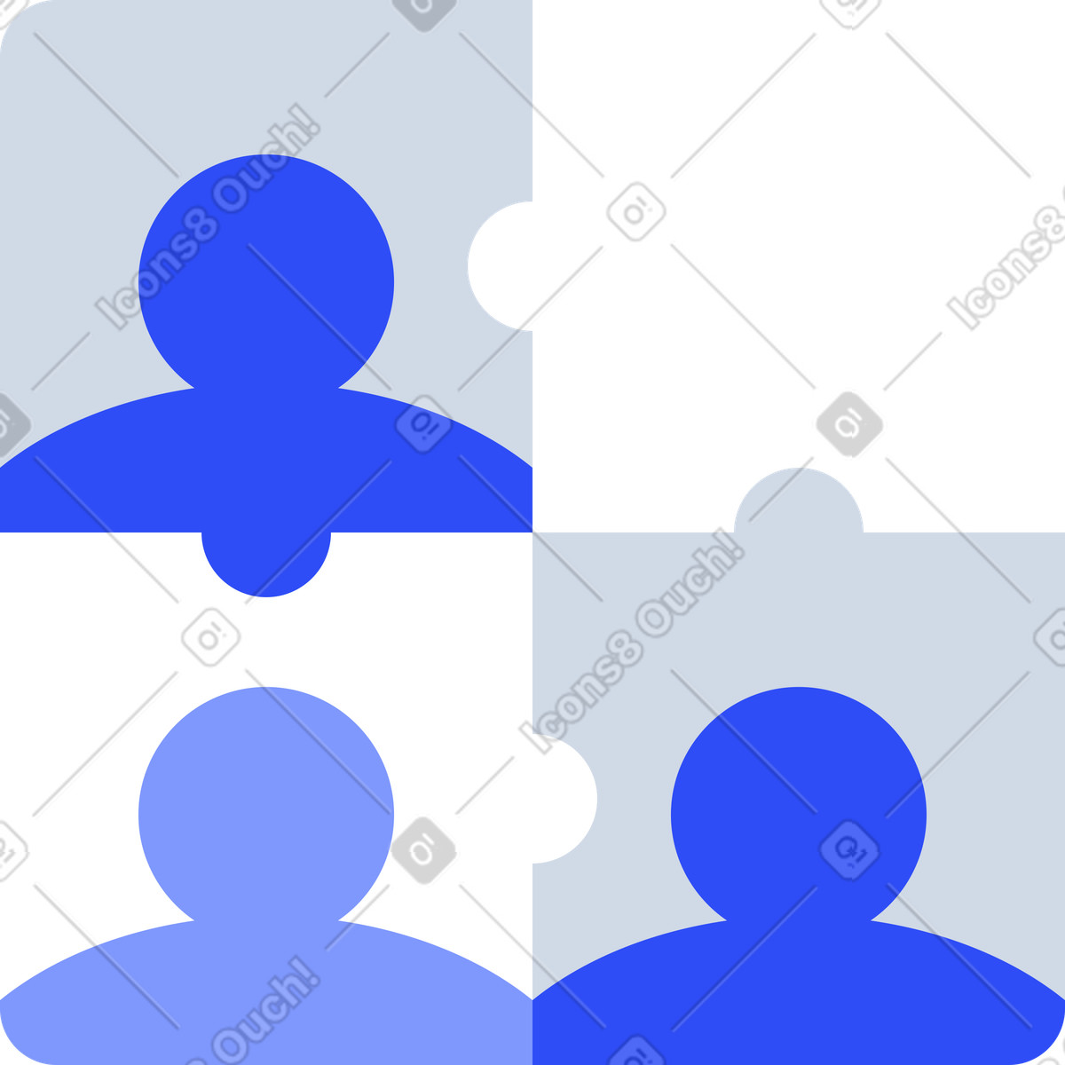 Puzzle with avatar icons illustration in System style download in PNG, SVG