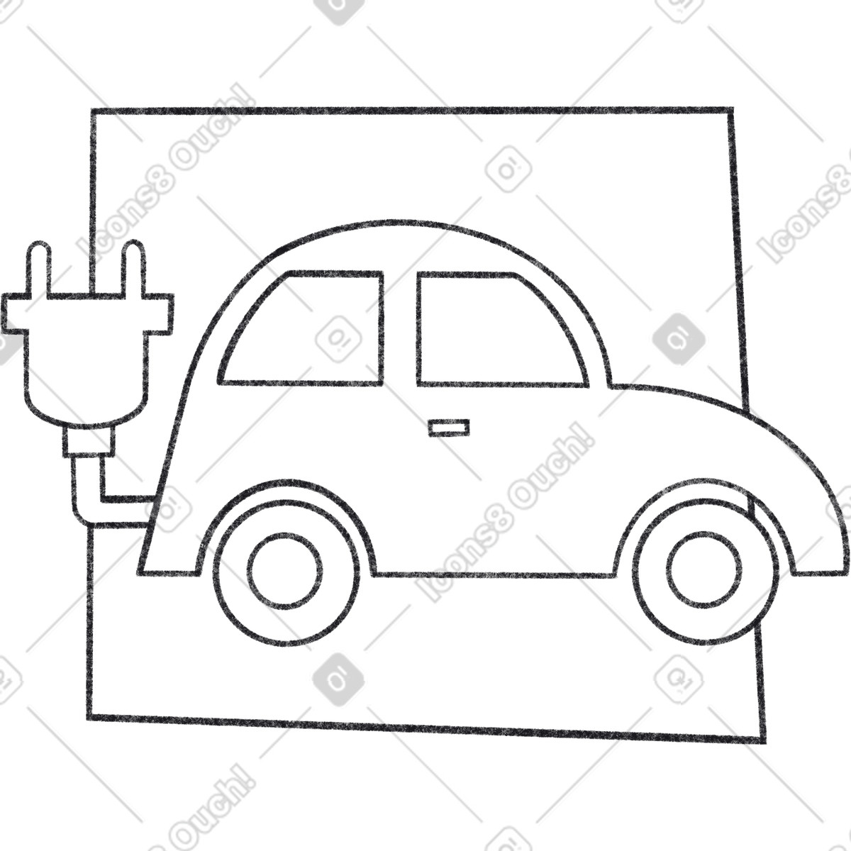 Bonbon Line スタイルの Small eco electric car のイラストをPNG、SVG形式でダウンロード