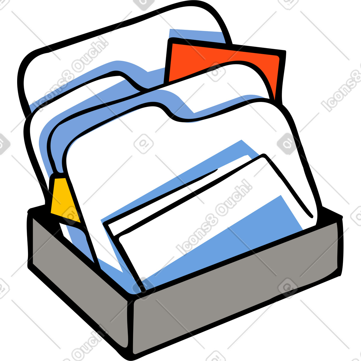 Cartelle per documenti nello stack illustrazione in stile Comic scarica in PNG, SVG